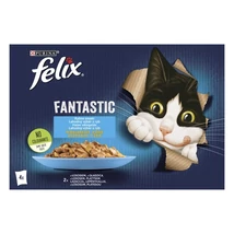 FELIX FANTASTIC Lazaccal/Lepényhallal aszpikban nedves macskaeledel 4x85g .