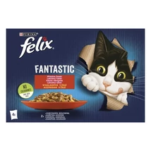 FELIX FANTASTIC Marhával/Csirkével aszpikban nedves macskaeledel 4x85g .
