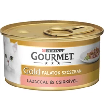 GOURMET GOLD Lazaccal és csirkével szószban nedves macskaeledel 85g . GOURMET GOLD Lazaccal és csirkével szószban nedves macskaeledel 85g .