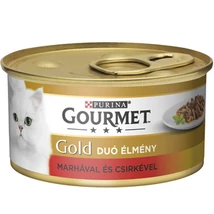 GOURMET GOLD Csirkével és marhával duó élmény nedves macskaeledel 85g . GOURMET GOLD Csirkével és marhával duó élmény nedves macskaeledel 85g .