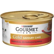 GOURMET GOLD Savoury Cake Marhával és paradicsommal nedves macskaeledel 85g . GOURMET GOLD Savoury Cake Marhával és paradicsommal nedves macskaeledel 85g .