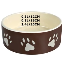 TRIXIE TÁL KERÁMIA TAPPANCS MINTÁS BARNA/KRÉM 0,3L/12CM  . TRIXIE TÁL KERÁMIA TAPPANCS MINTÁS BARNA/KRÉM 0,3L/12CM  .