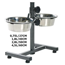 TRIXIE TÁL FÉM ÁLLVÁNYON KUTYÁNAK 2X0,75L   27CM MAGAS .