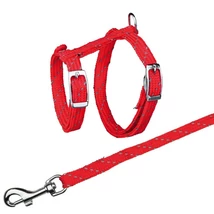 TRIXIE Hám És Póráz Macskának Szövet Fényvisszaverös 18-35cm/10mm 1,3m .