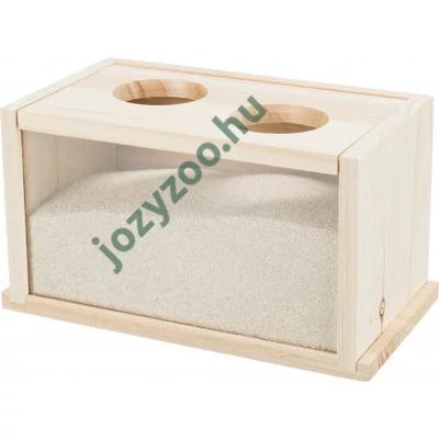 Trixie Játék Hörcsögnek, Egérnek Homokfürdető, Fa 20x12x12cm .