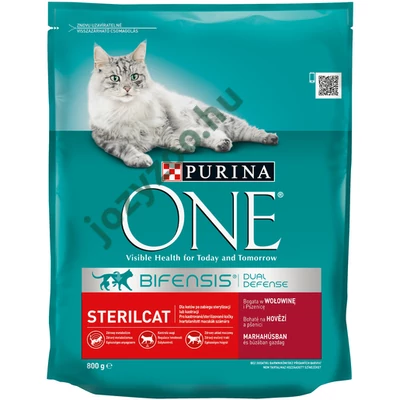 PURINA ONE STERILCAT Marhában és búzában gazdag száraz macskaeledel 800g .